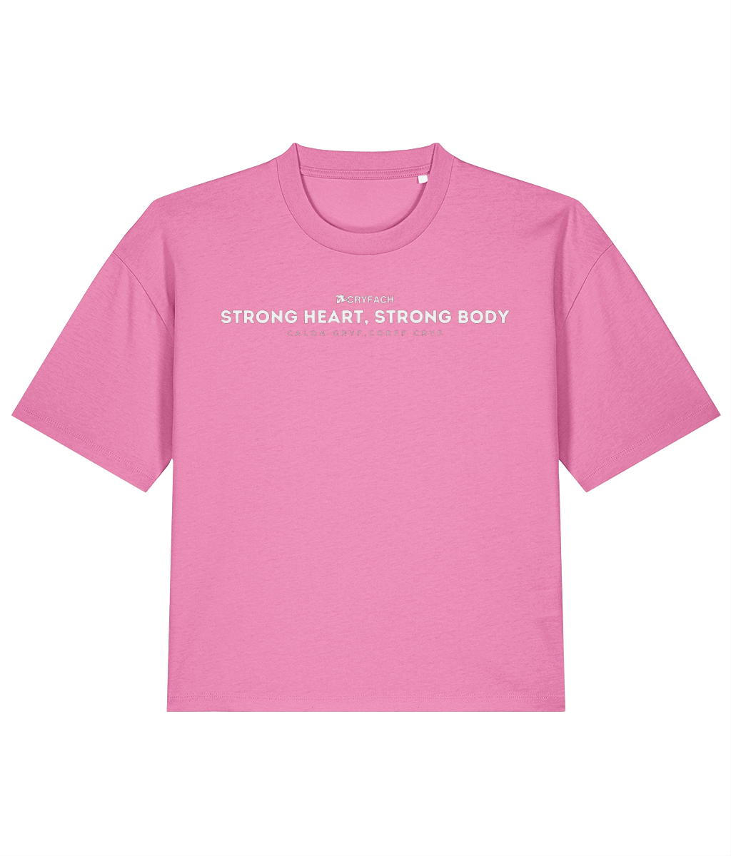 STRONG HEART,STRONG BODY BOXY T SHIRT