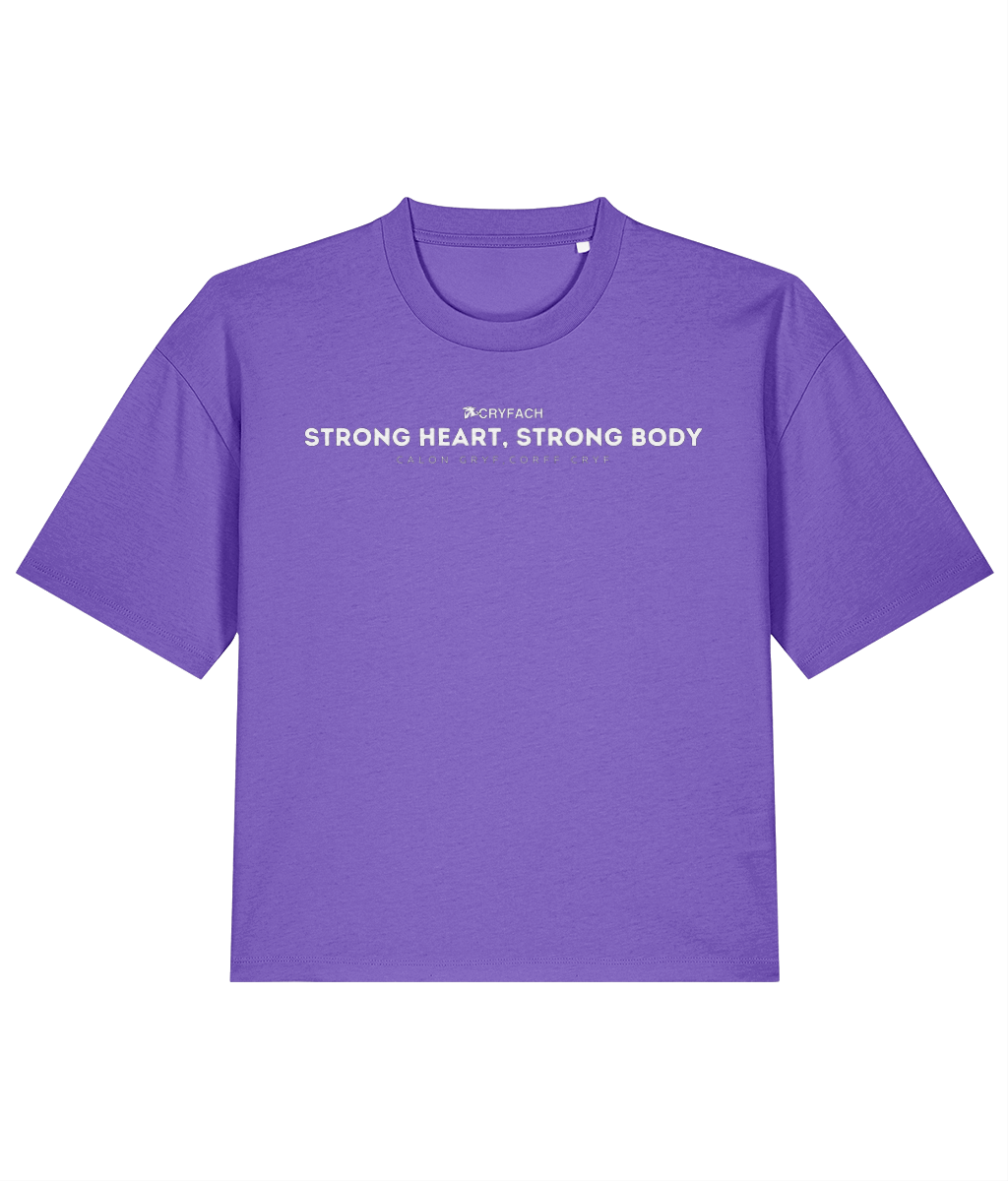 STRONG HEART,STRONG BODY BOXY T SHIRT