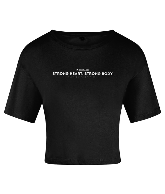 STRONG HEART,STRONG BODY CROP TOP