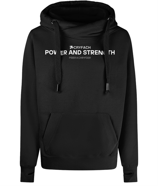 POWER AND STRENGTH CROSS NECK HOODIE